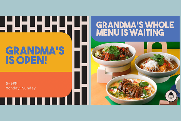Grandma's Kitchen Social Media Posts